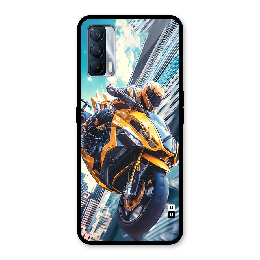 Super Bike Falling Glass Back Case for Realme X7