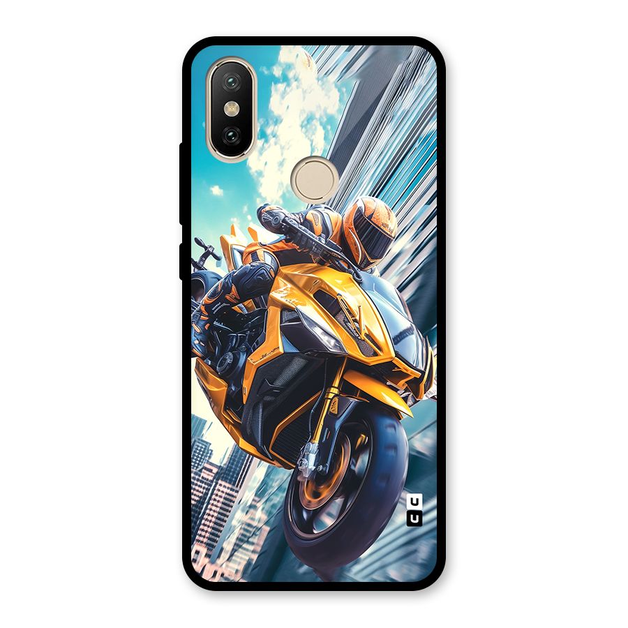 Super Bike Falling Glass Back Case for Redmi A2