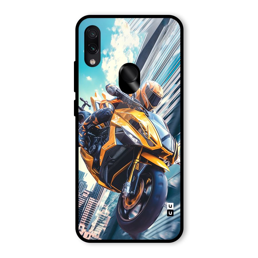 Super Bike Falling Glass Back Case for Redmi Note 7 Pro