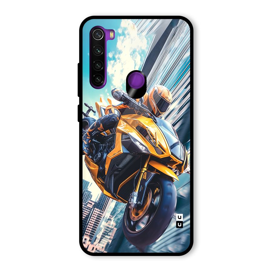 Super Bike Falling Glass Back Case for Redmi Note 8