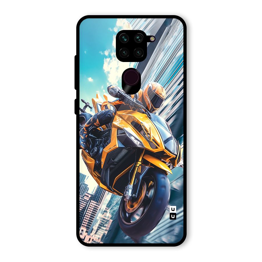 Super Bike Falling Glass Back Case for Redmi Note 9