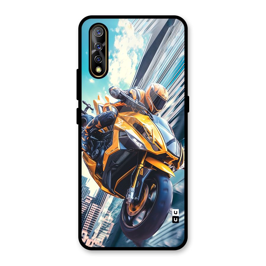 Super Bike Falling Glass Back Case for Vivo S1