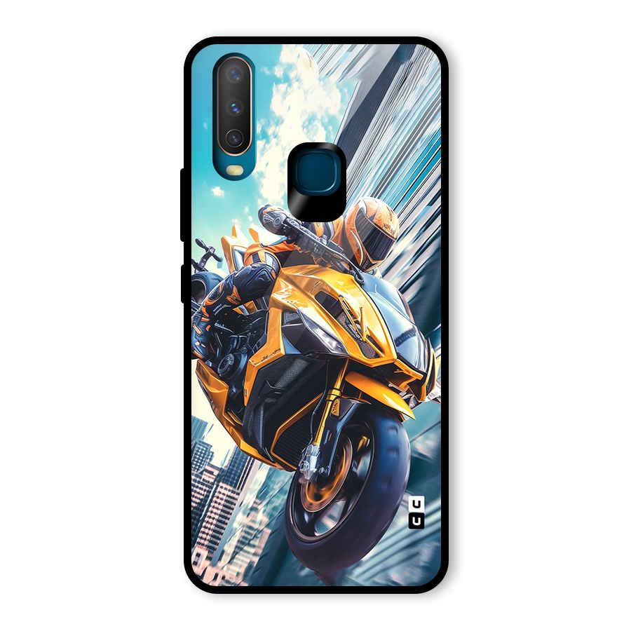 Super Bike Falling Glass Back Case for Vivo U10