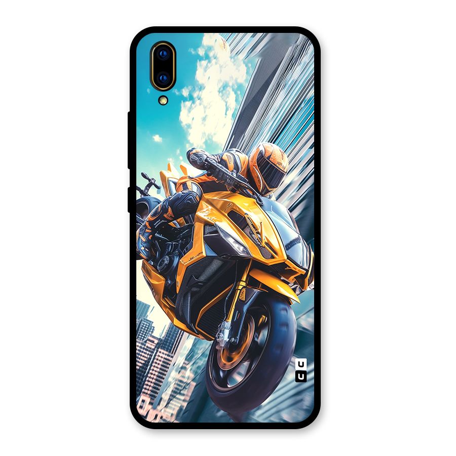 Super Bike Falling Glass Back Case for Vivo V11 Pro