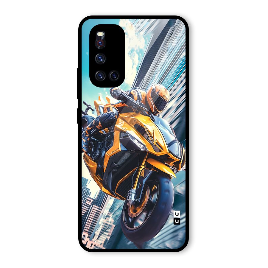 Super Bike Falling Glass Back Case for Vivo V19