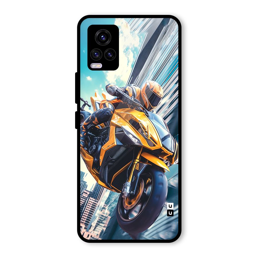 Super Bike Falling Glass Back Case for Vivo V20