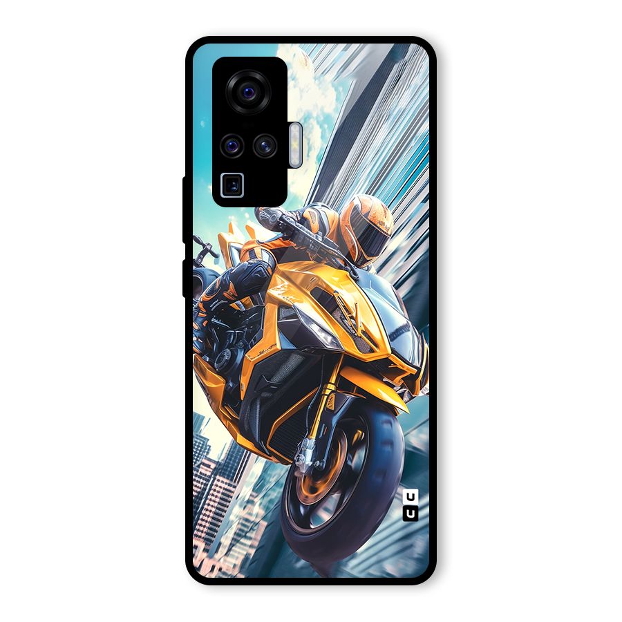 Super Bike Falling Glass Back Case for Vivo X50 Pro