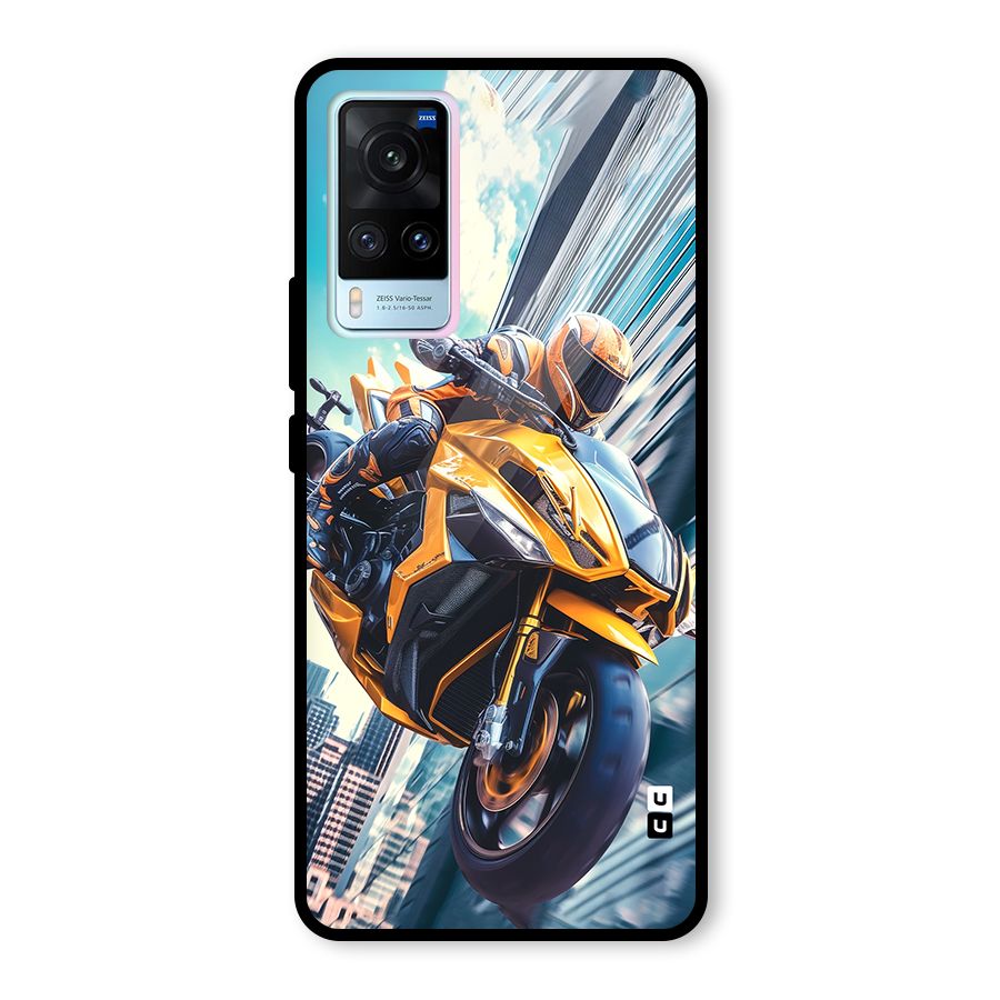 Super Bike Falling Glass Back Case for Vivo X60