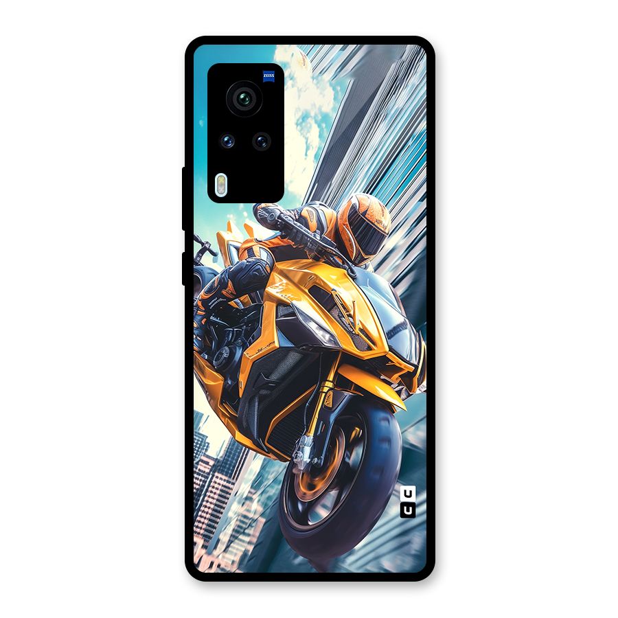 Super Bike Falling Glass Back Case for Vivo X60 Pro