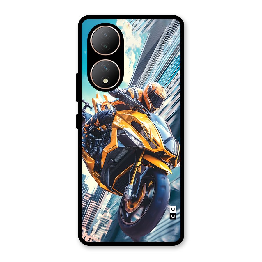 Super Bike Falling Glass Back Case for Vivo Y100A