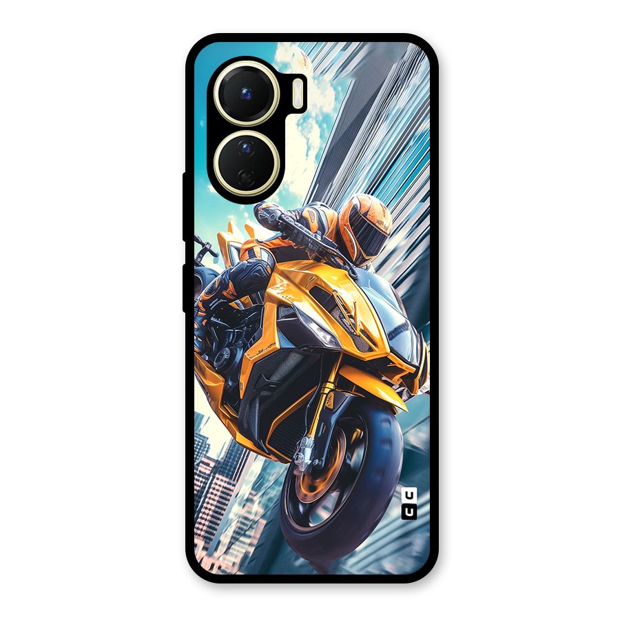 Super Bike Falling Glass Back Case for Vivo Y16