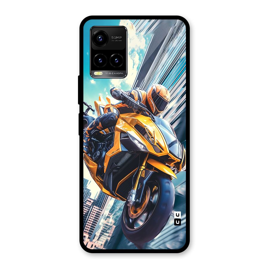 Super Bike Falling Glass Back Case for Vivo Y21T