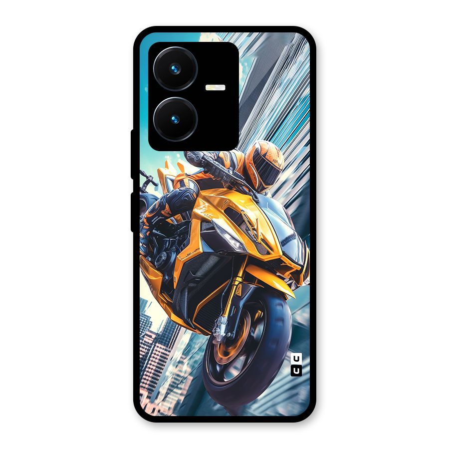 Super Bike Falling Glass Back Case for Vivo Y22