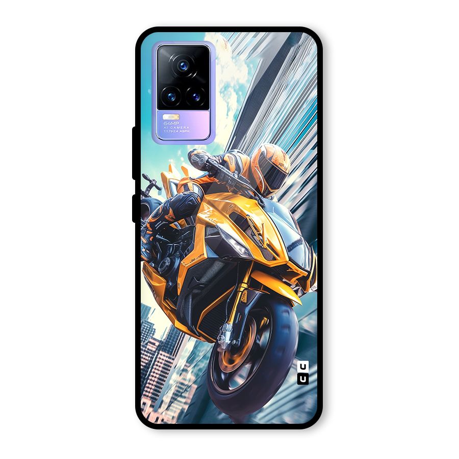 Super Bike Falling Glass Back Case for Vivo Y73