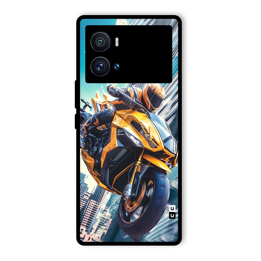 Super Bike Falling Glass Back Case for Vivo iQOO 9 Pro