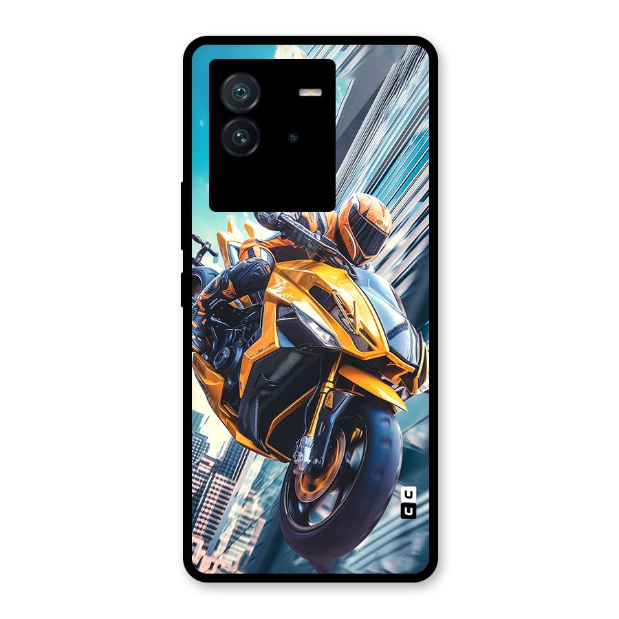 Super Bike Falling Glass Back Case for Vivo iQOO Neo 6 5G