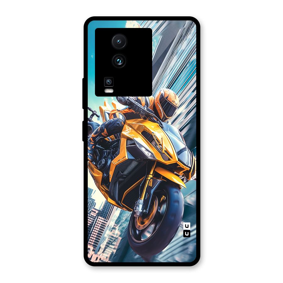 Super Bike Falling Glass Back Case for Vivo iQOO Neo 7