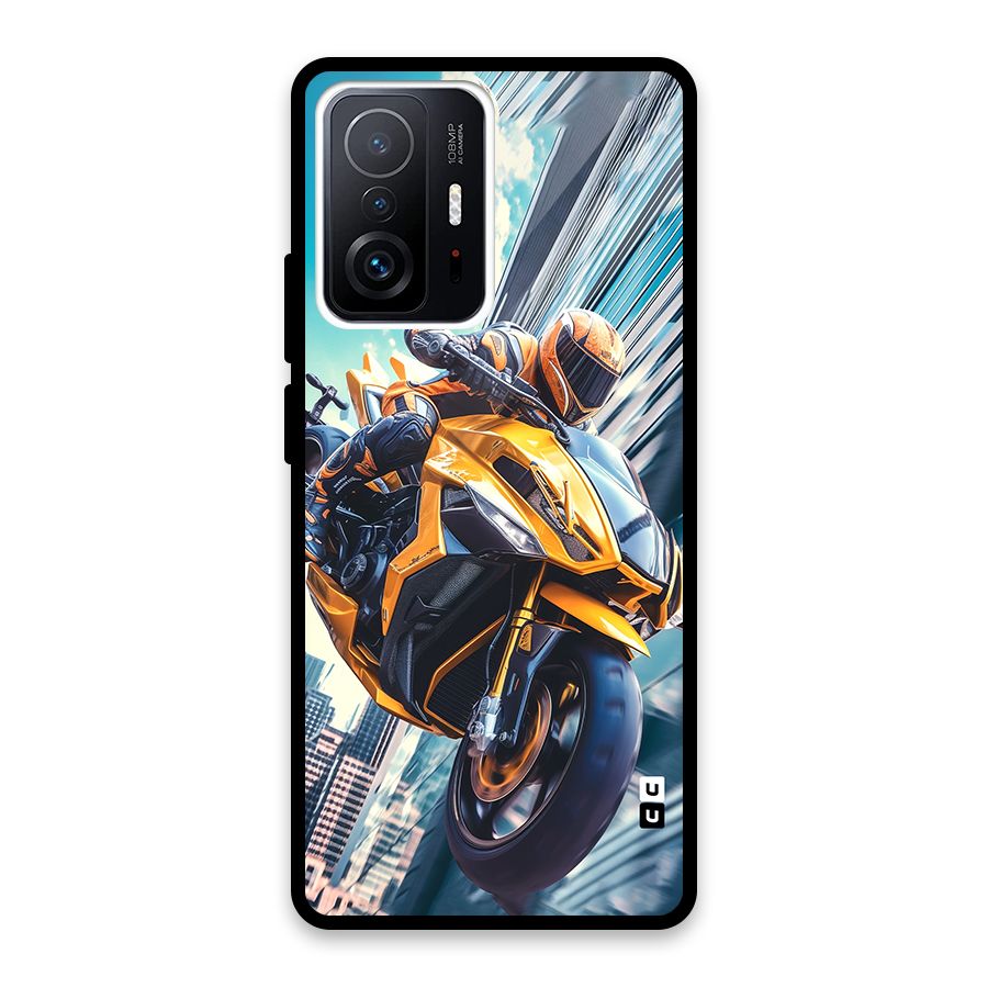 Super Bike Falling Glass Back Case for Xiaomi 11T Pro