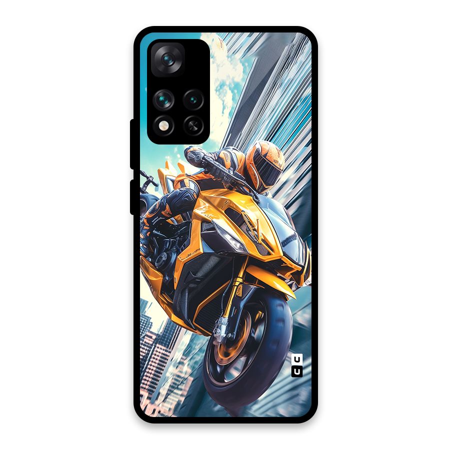 Super Bike Falling Glass Back Case for Xiaomi 11i HyperCharge 5G