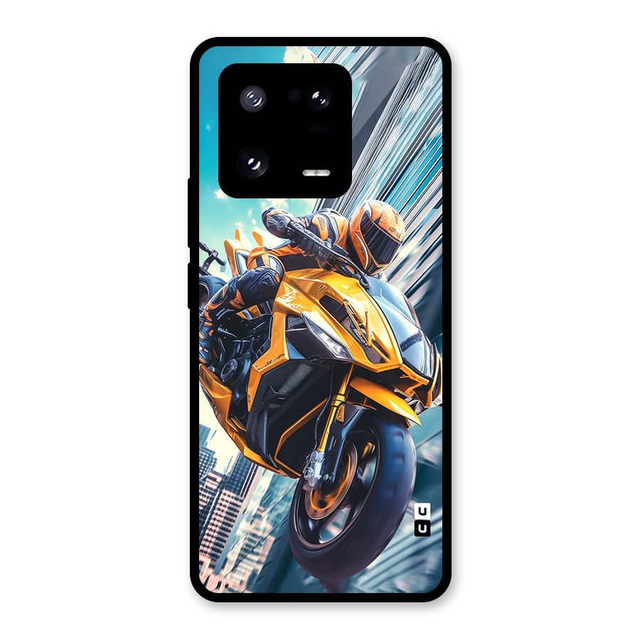 Super Bike Falling Glass Back Case for Xiaomi 13 Pro