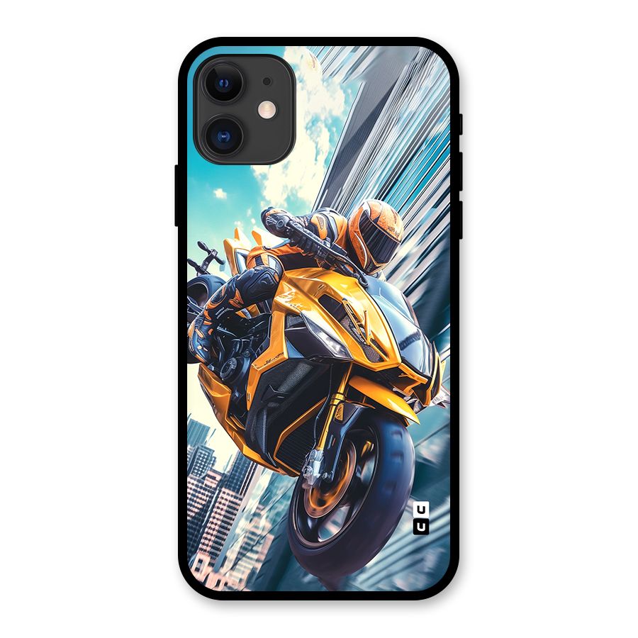 Super Bike Falling Glass Back Case for iPhone 11