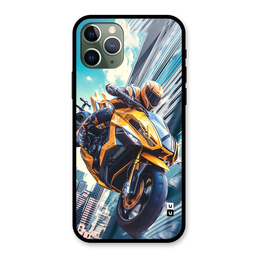 Super Bike Falling Glass Back Case for iPhone 11 Pro