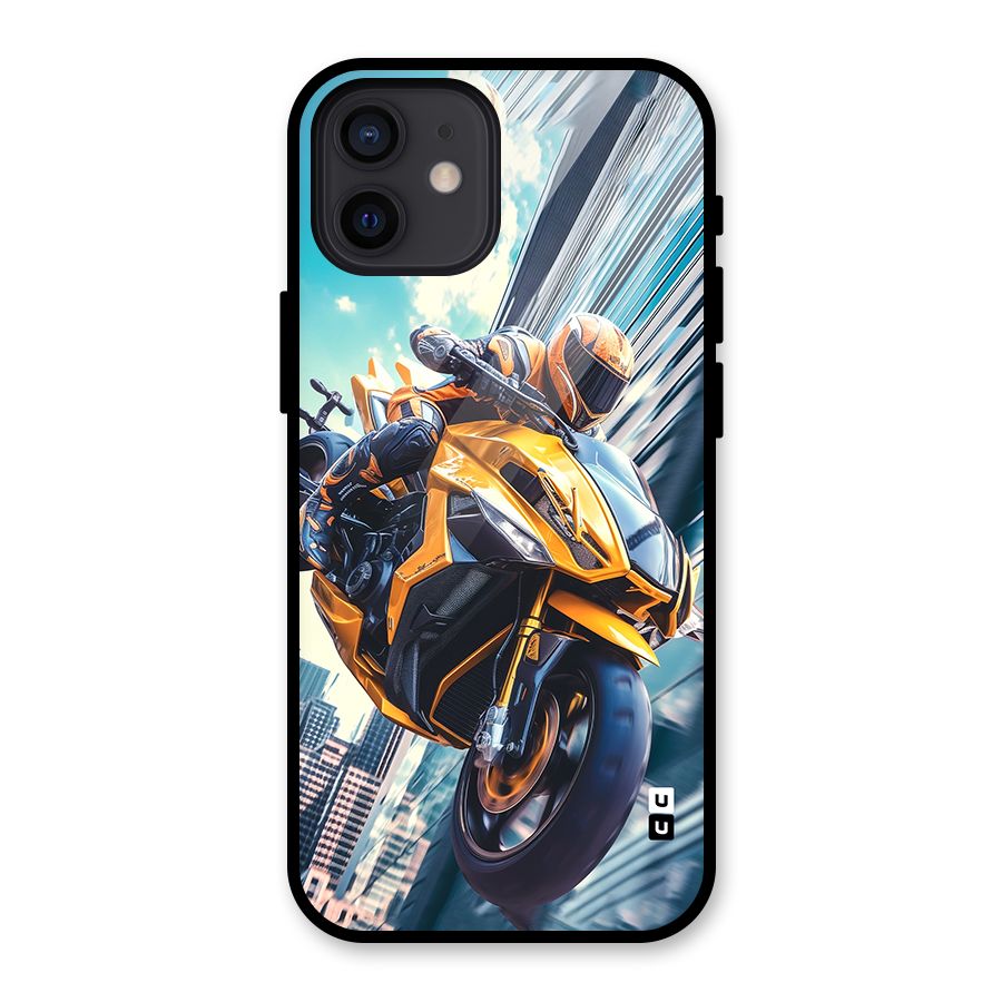 Super Bike Falling Glass Back Case for iPhone 12