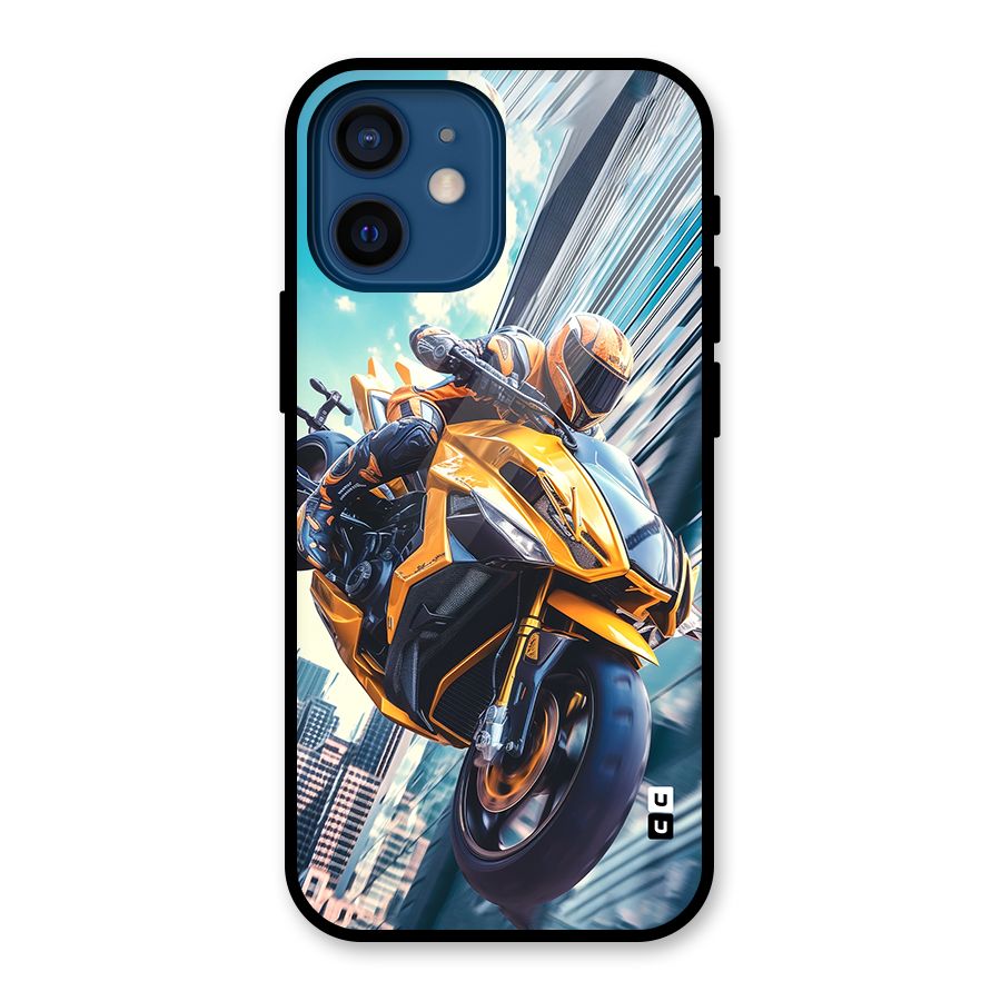 Super Bike Falling Glass Back Case for iPhone 12 Mini