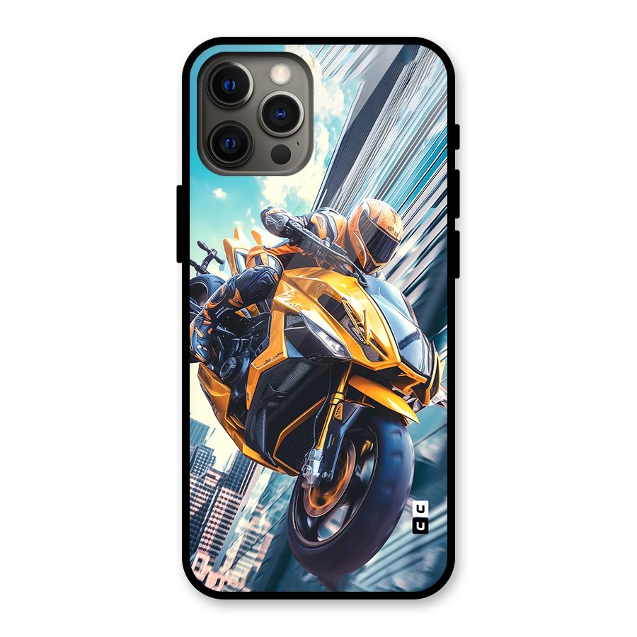 Super Bike Falling Glass Back Case for iPhone 12 Pro Max