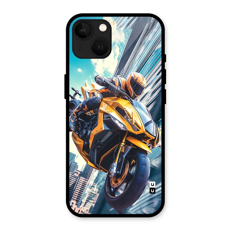 Super Bike Falling Glass Back Case for iPhone 13