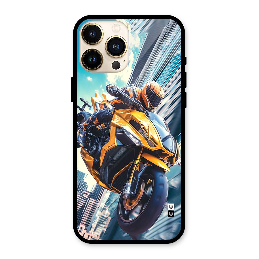 Super Bike Falling Glass Back Case for iPhone 13 Pro Max