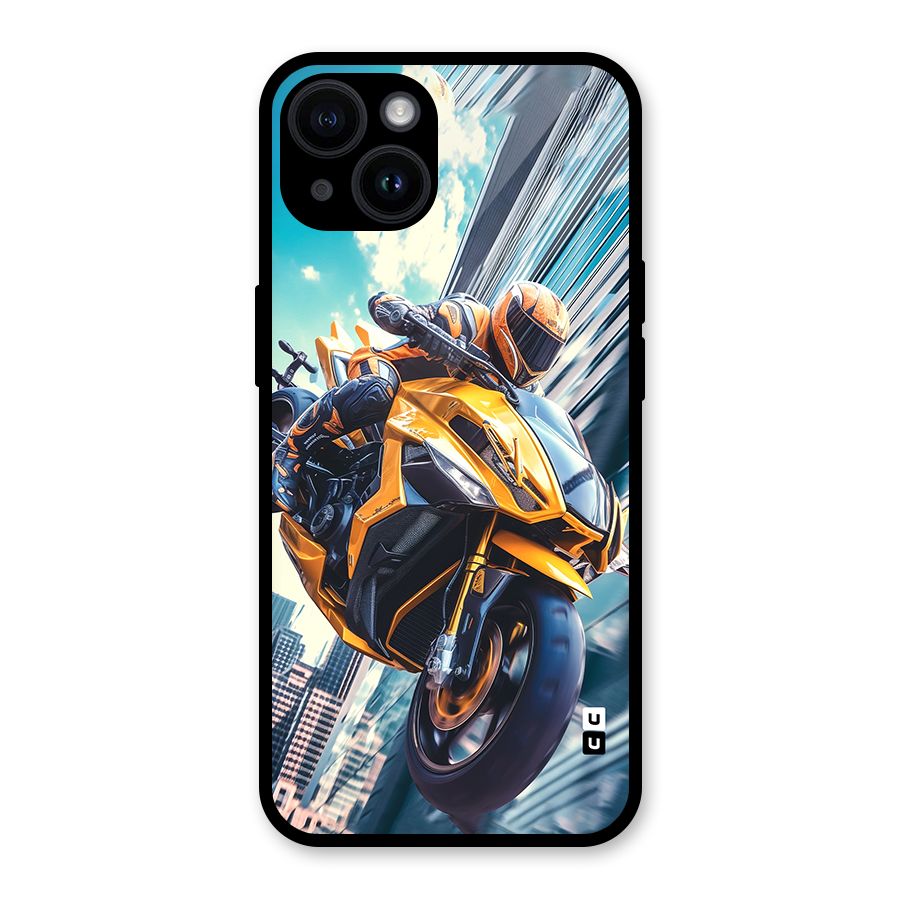 Super Bike Falling Glass Back Case for iPhone 14