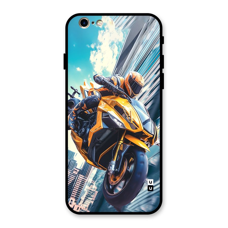 Super Bike Falling Glass Back Case for iPhone 6 6S