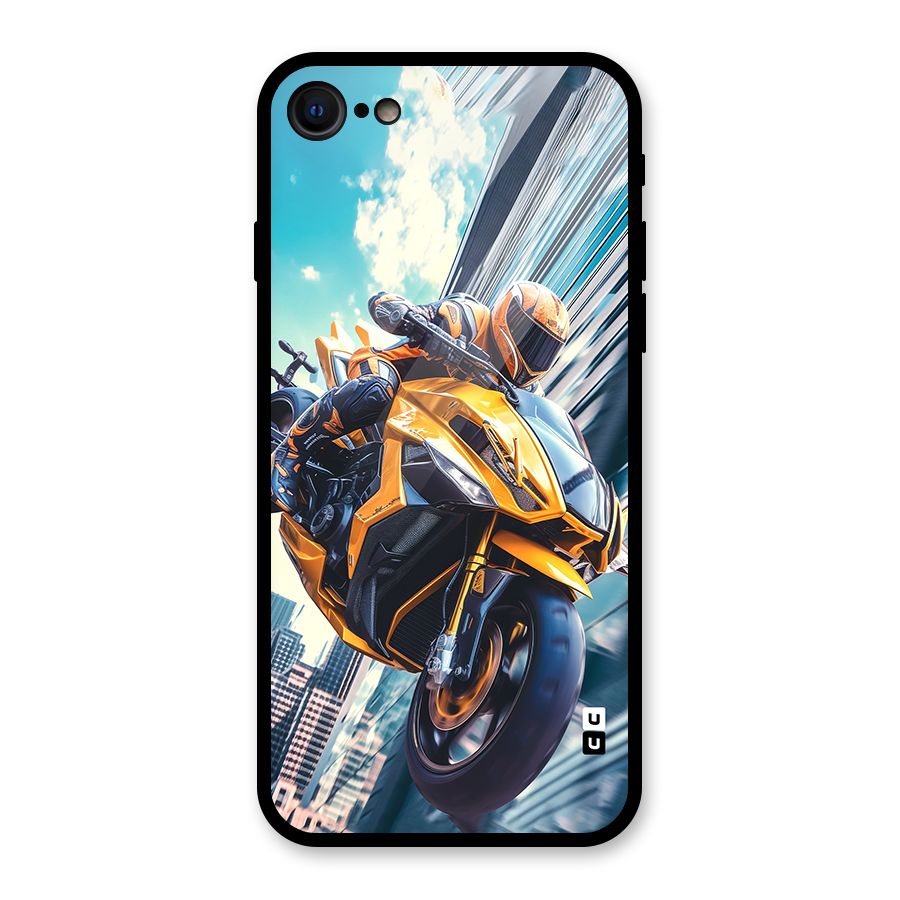 Super Bike Falling Glass Back Case for iPhone 7