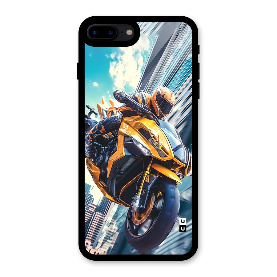 Super Bike Falling Glass Back Case for iPhone 7 Plus