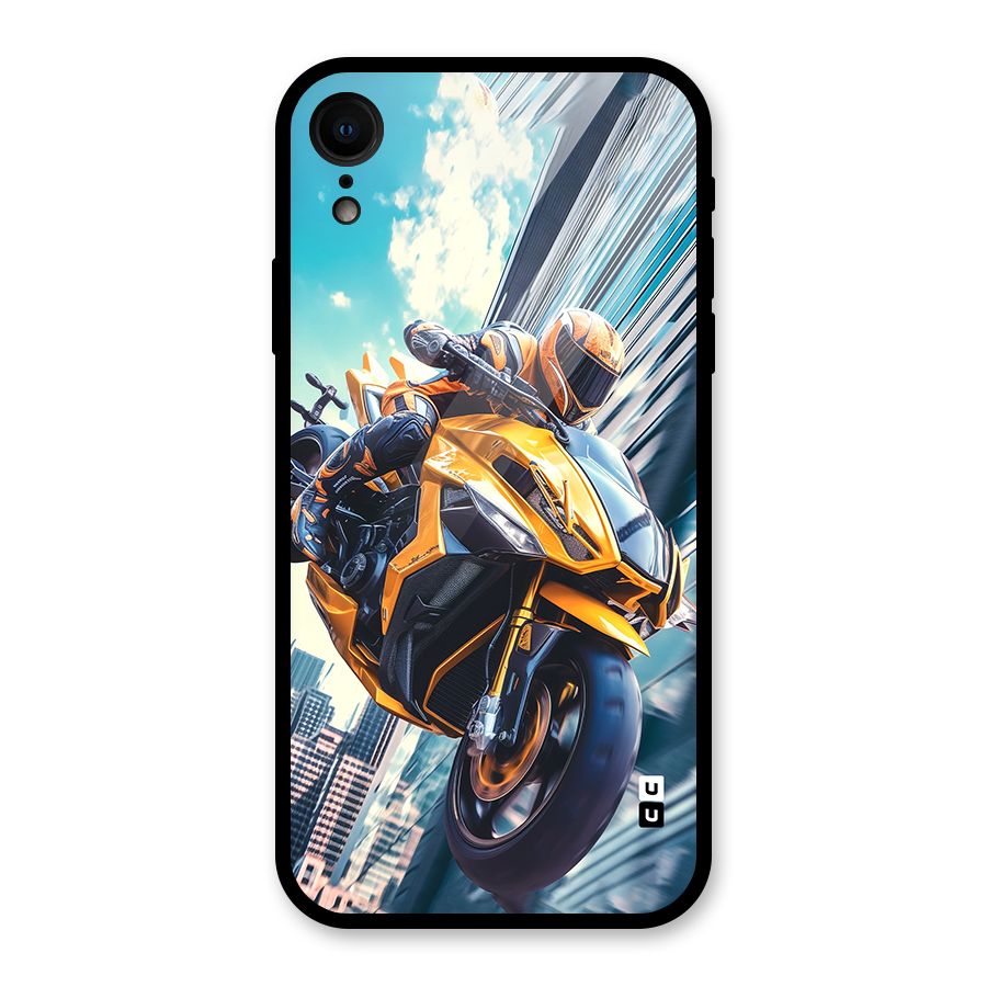 Super Bike Falling Glass Back Case for iPhone XR