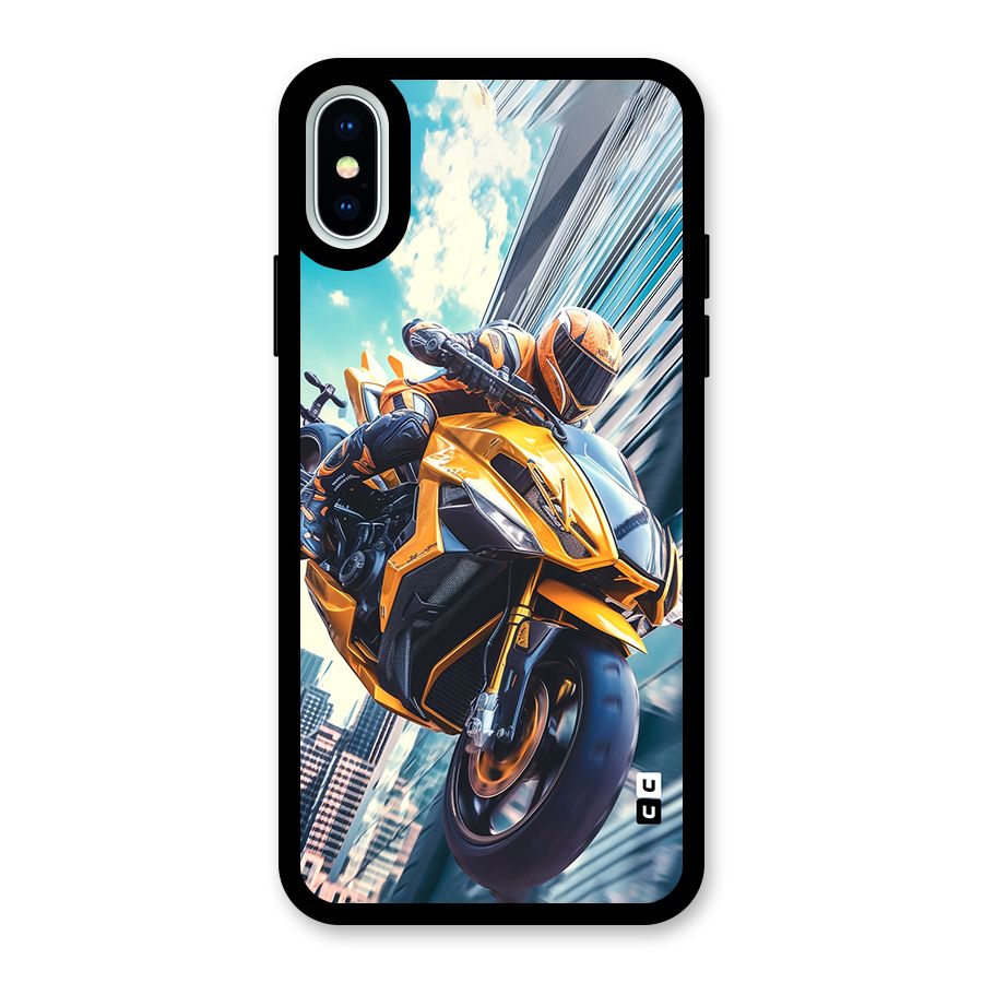 Super Bike Falling Glass Back Case for iPhone XS