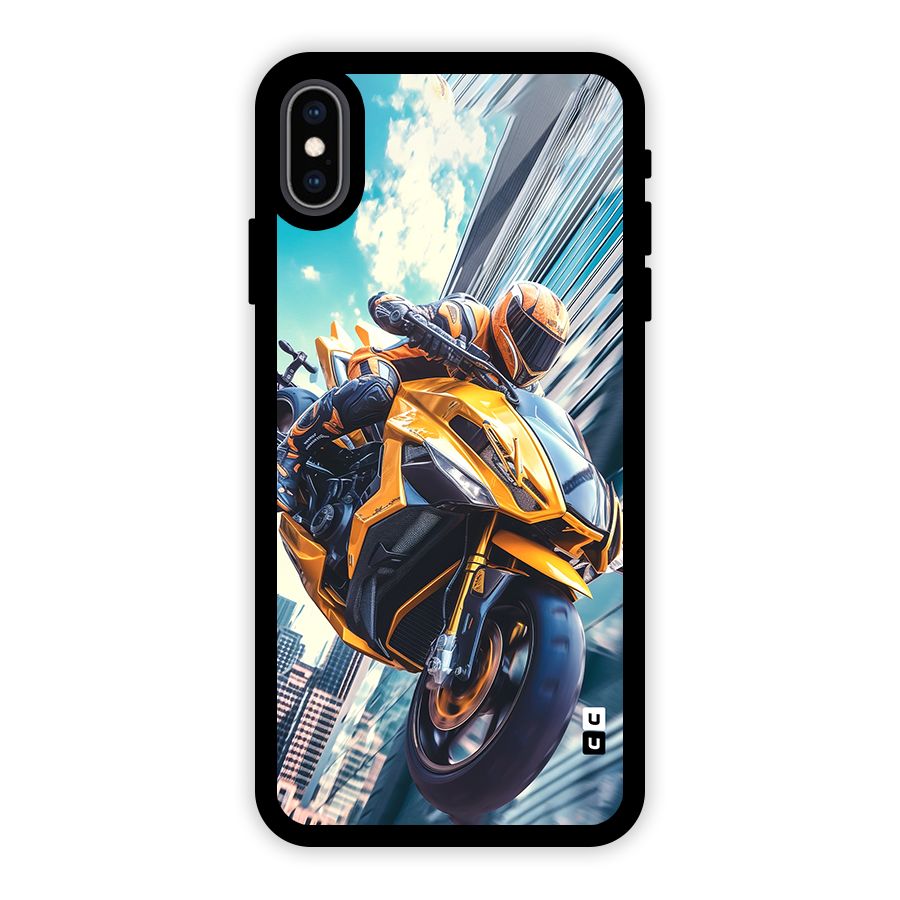 Super Bike Falling Glass Back Case for iPhone XS Max