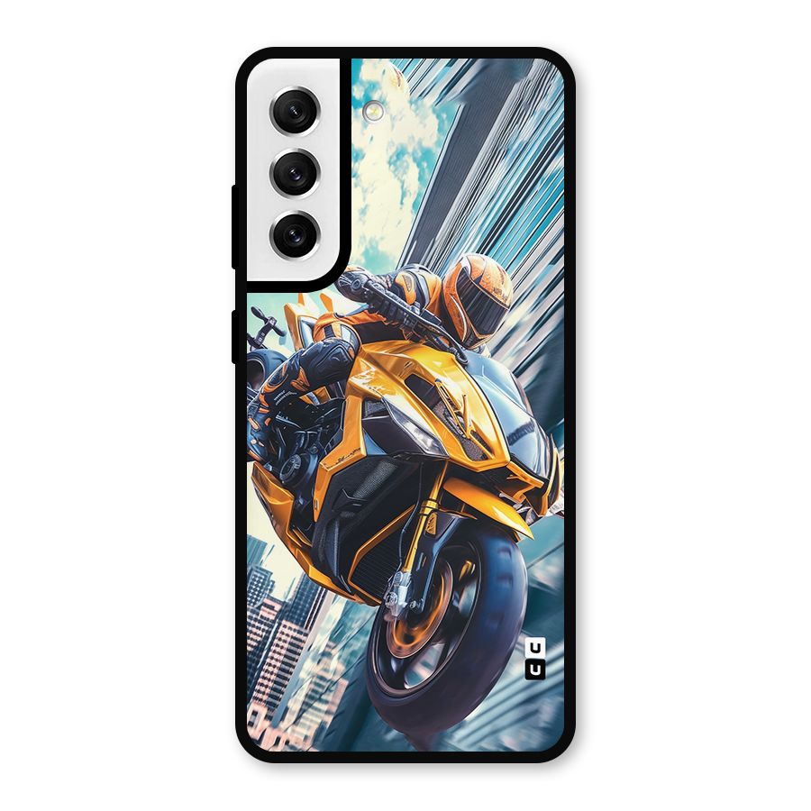 Super Bike Falling Metal Back Case for Galaxy S21 FE 5G