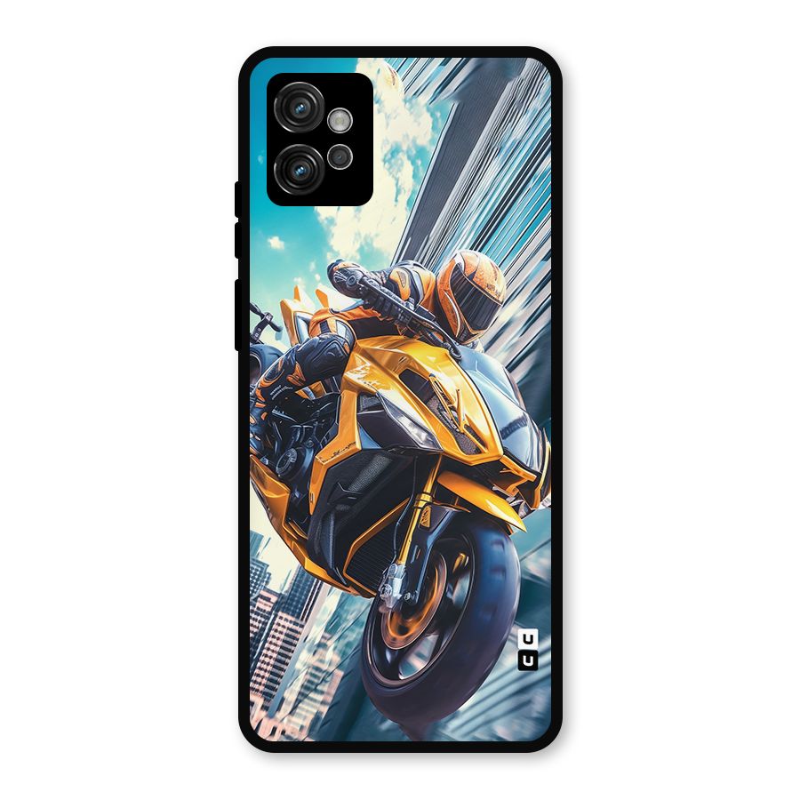Super Bike Falling Metal Back Case for Moto G32