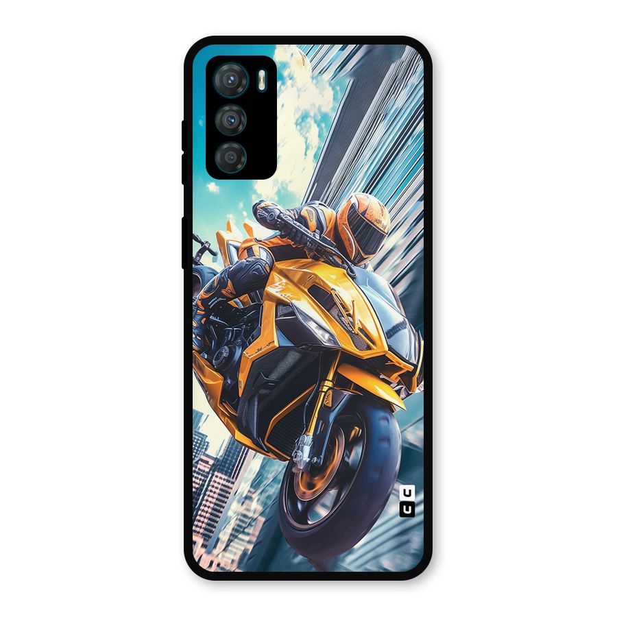 Super Bike Falling Metal Back Case for Moto G42