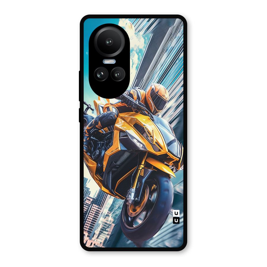 Super Bike Falling Metal Back Case for Oppo Reno10 Pro