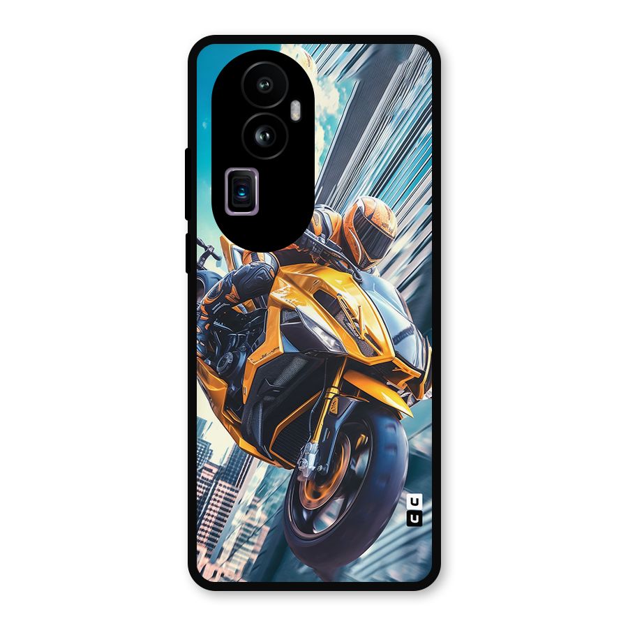 Super Bike Falling Metal Back Case for Oppo Reno10 Pro Plus