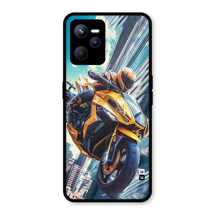 Super Bike Falling Metal Back Case for Realme C35