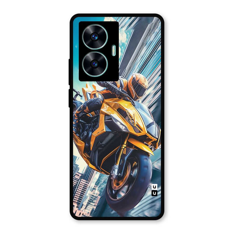 Super Bike Falling Metal Back Case for Realme C55