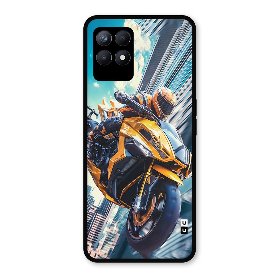 Super Bike Falling Metal Back Case for Realme Narzo 50