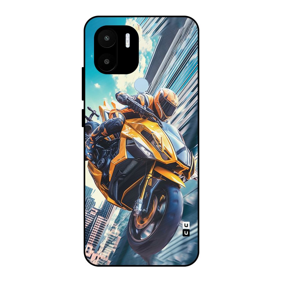 Super Bike Falling Metal Back Case for Redmi A1+
