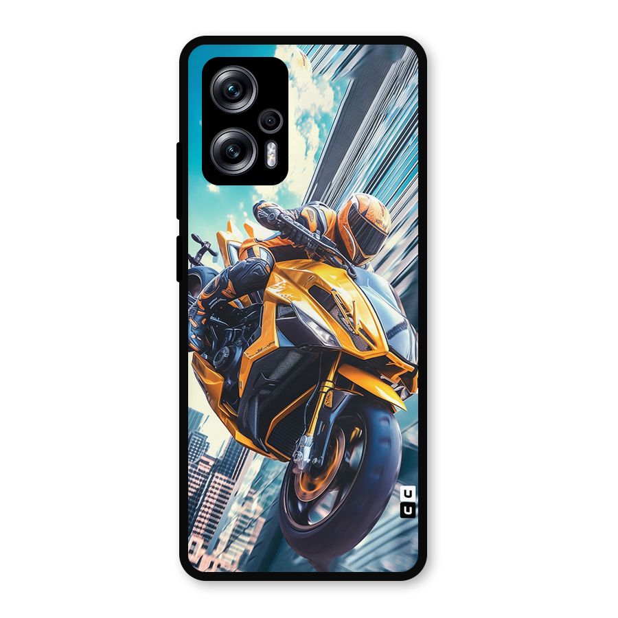 Super Bike Falling Metal Back Case for Redmi K50i