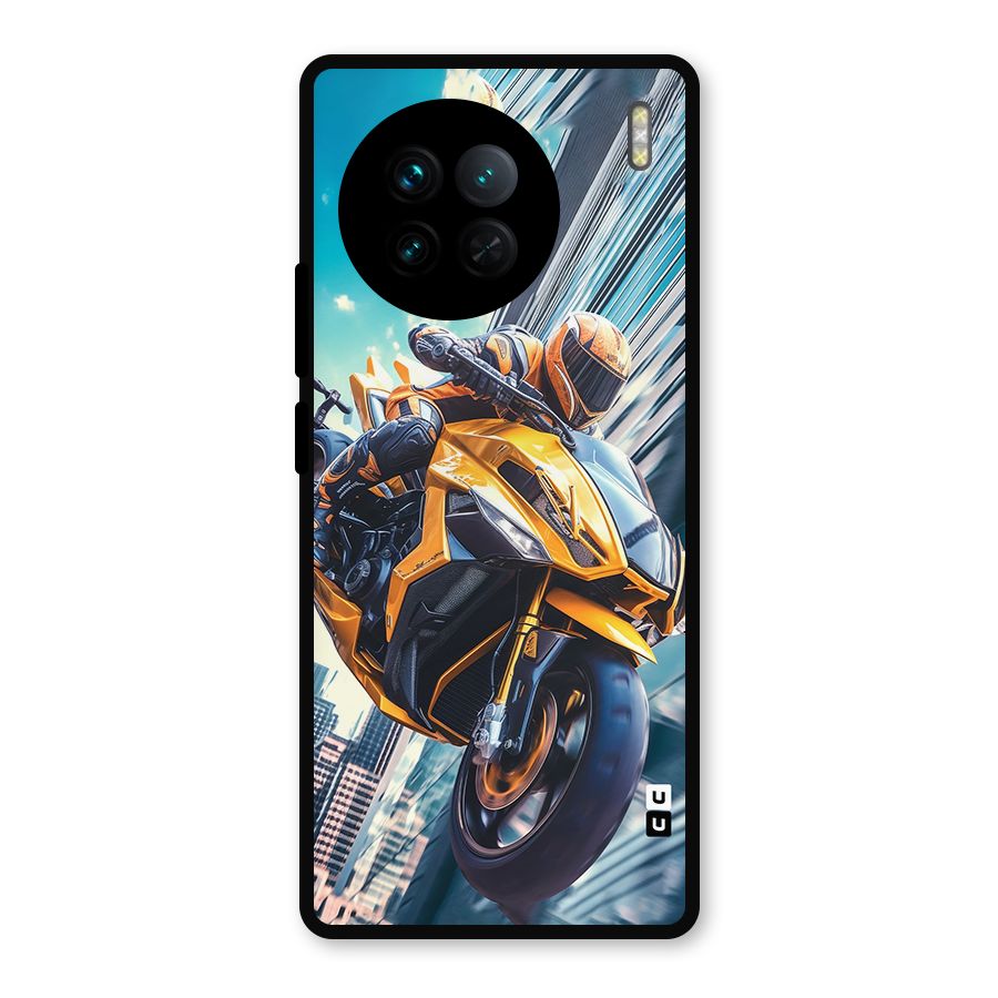 Super Bike Falling Metal Back Case for Vivo X90
