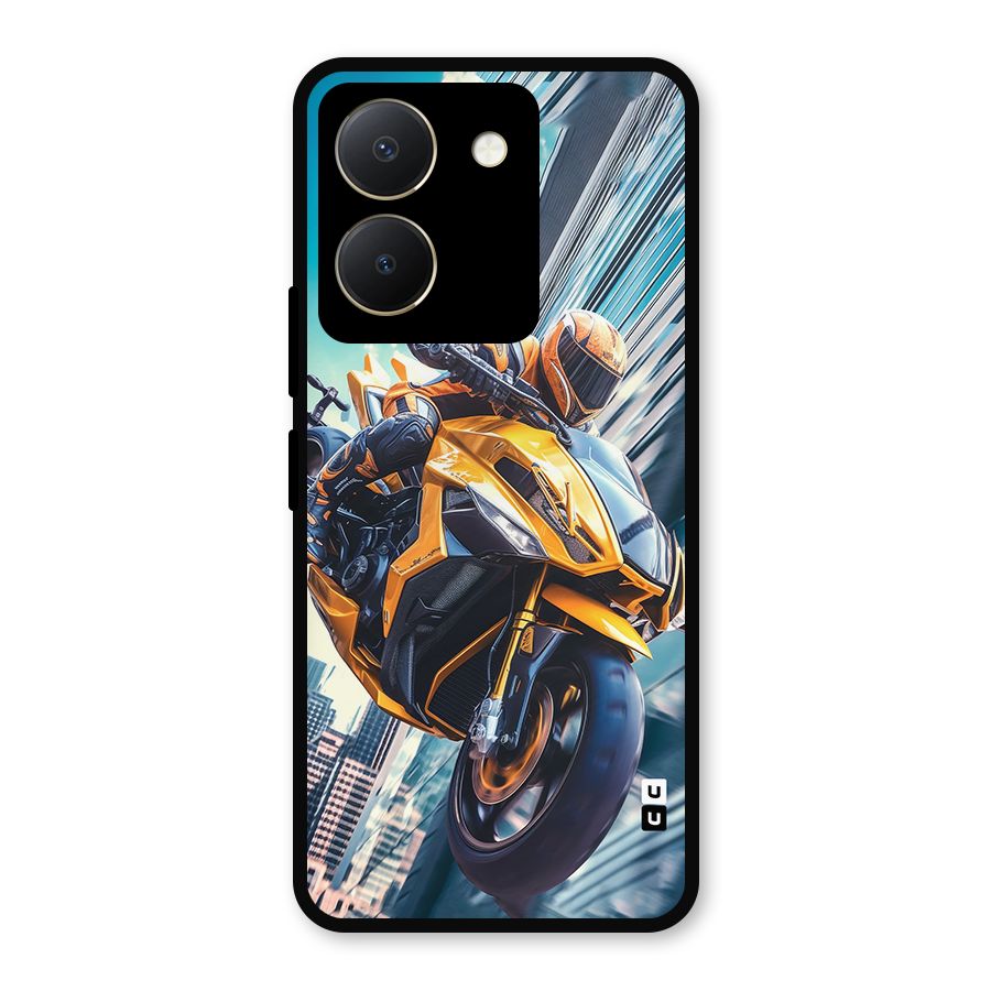 Super Bike Falling Metal Back Case for Vivo Y36